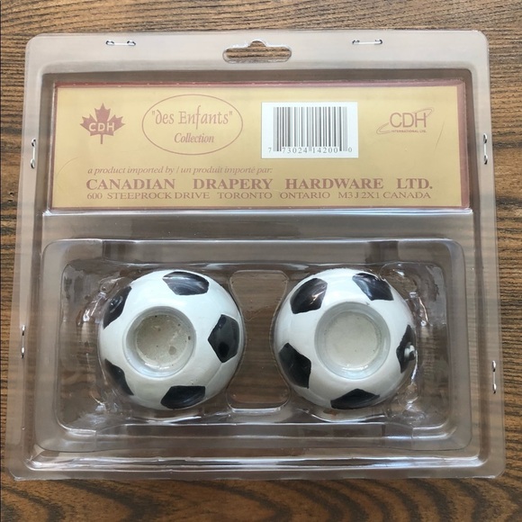 🎄 CDH soccer  finials 2 in package white/black NIB - Picture 3 of 4